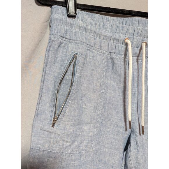 Athleta Women's Cabo Linen Wide Leg Pants Light Blue Size 2 - Picture 3 of 9